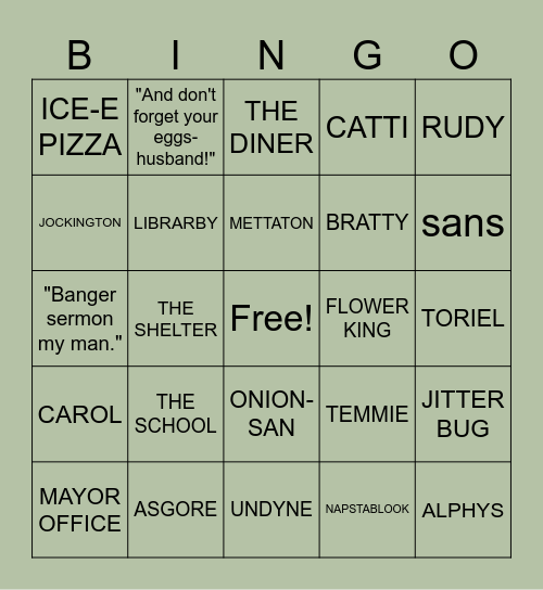 HOMETOWN. Bingo Card