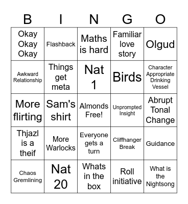 Critical Roll C4E2 Bingo Card