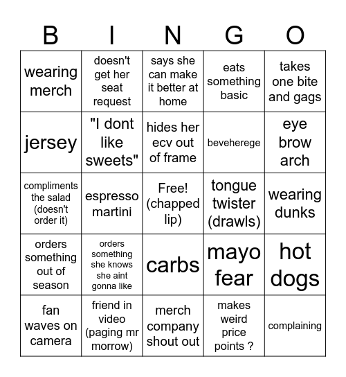 Wright Down Main Street Bingo Card