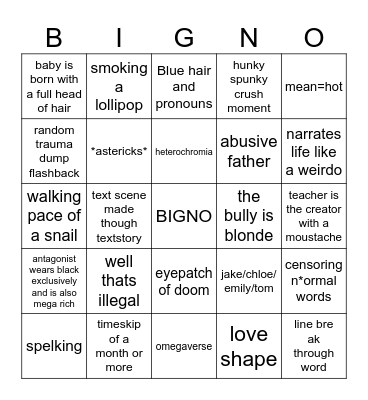 Gacha Bigno Bingo Card
