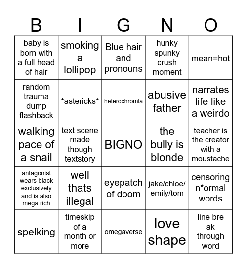 Gacha Bigno Bingo Card