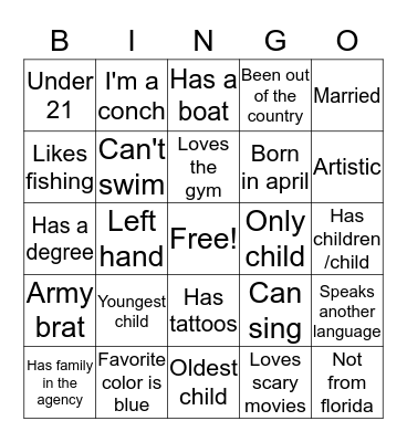 SIGNATURE Bingo Card