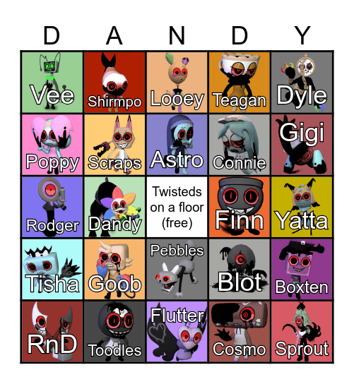 Dandy's World Bingo Card