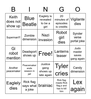 The maker of peace Bingo Card
