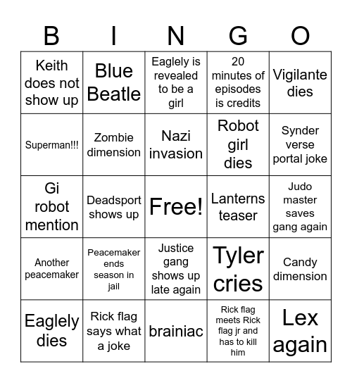 The maker of peace Bingo Card