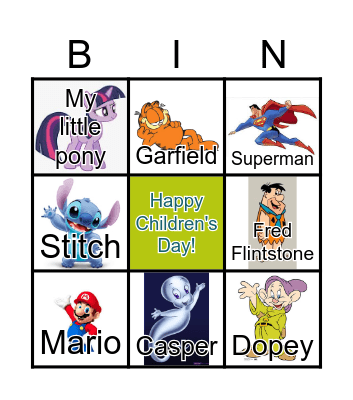 Cartoon Bingo Card