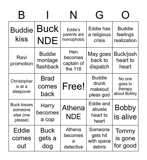 Season 9 Bingo Card