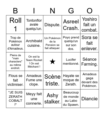 Pokemon RP Bingo 1. Bingo Card