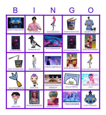 KPOP DEMON HUNTERS Bingo Card