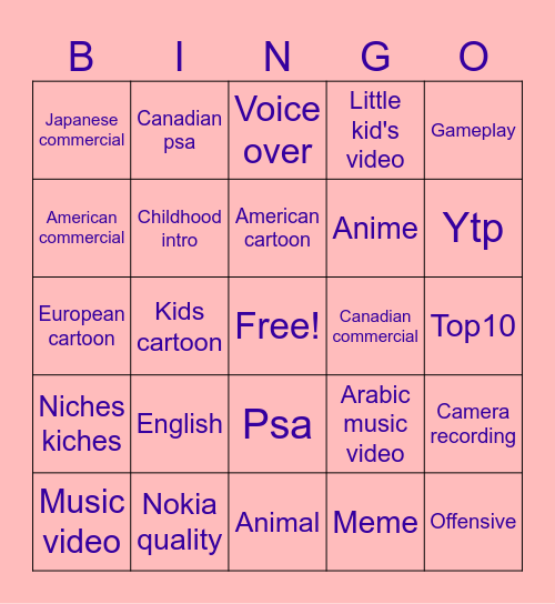 Wtf bingo Card