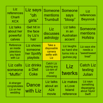 Liz's Bachelorette Bingo! Bingo Card