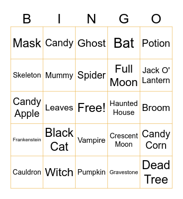 Halloween Bingo Remix Bingo Card