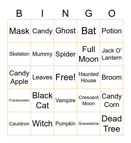 Halloween Bingo Remix Bingo Card