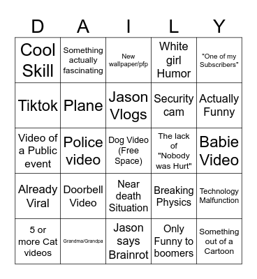 Daily Dose of Internet Bingo Card