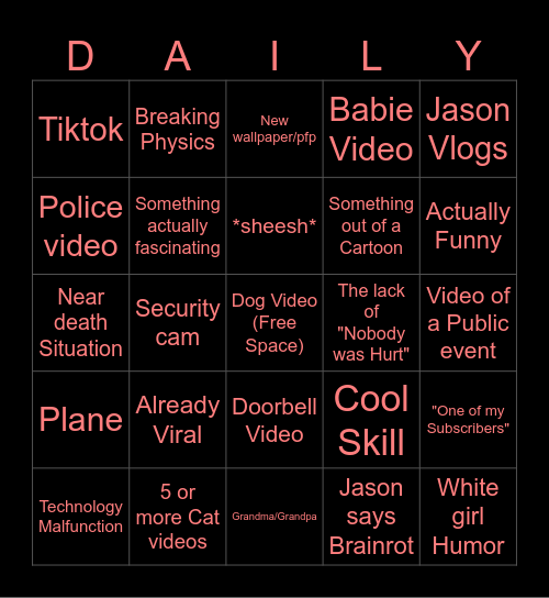 Daily Dose of Internet Bingo Card