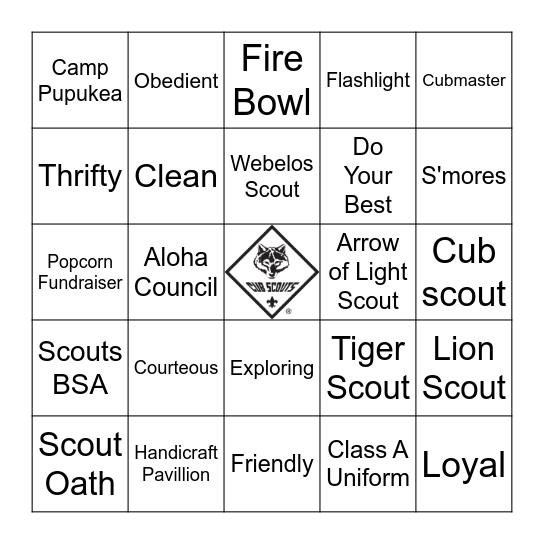 Cuboree Aloha Adventure BINGO Card