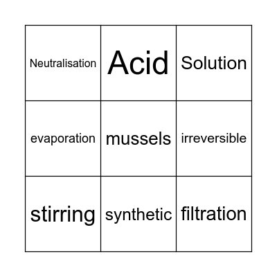 Science Bingo Card
