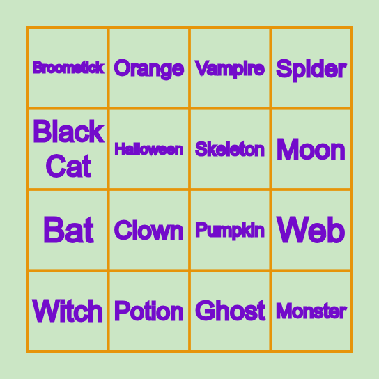 Halloween Bingo Card