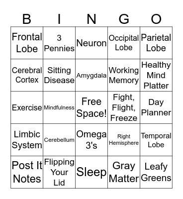 BRAIN BINGO Card