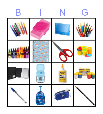 SCHOOL SUPPLIES Bingo Card