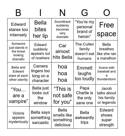 TWILIGHT Bingo Card