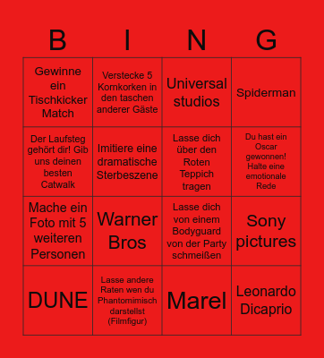 #HollyWoodEdition Bingo Card