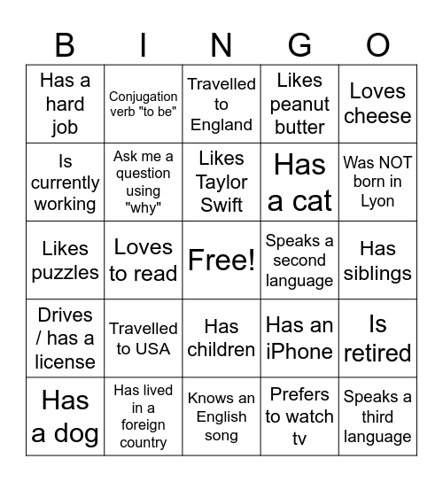 WSE BD Bingo Card