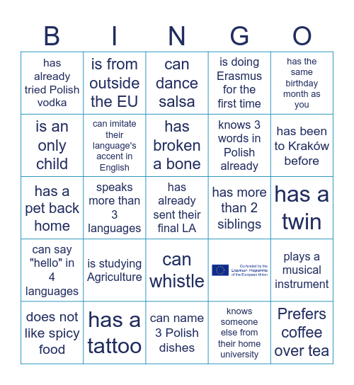 Find a person who... Bingo Card