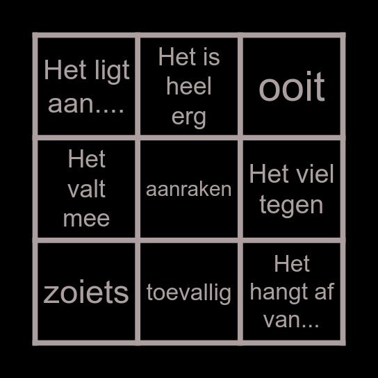 Woord Bingo betterdutch Bingo Card
