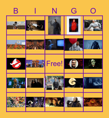 Halloween Movie Bingo Card