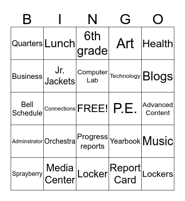 Daniell Middle School  Bingo Card