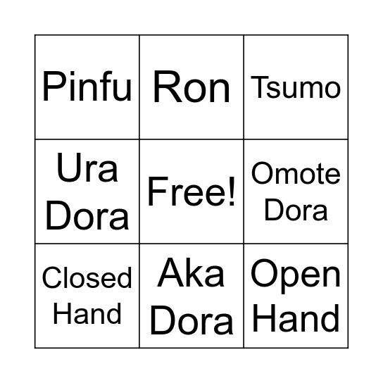 Bingo Mahjong Bingo Card