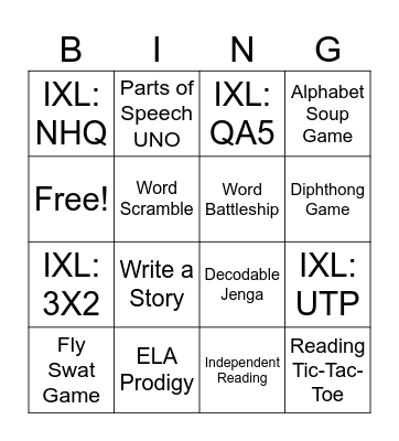 October CST Bingo Card