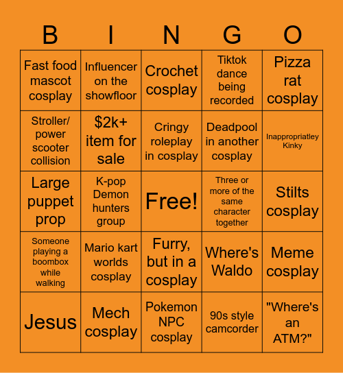 NYCC '25 Bingo Card