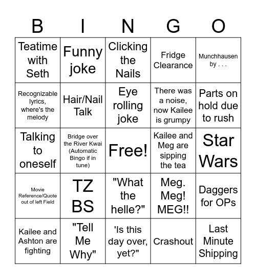 QC Bingo Card