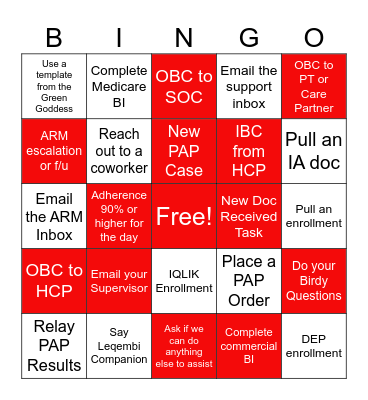 Cardinal Health Bingo Card