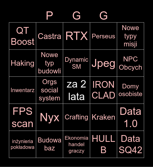 CitizenCon 2025 Bingo Card