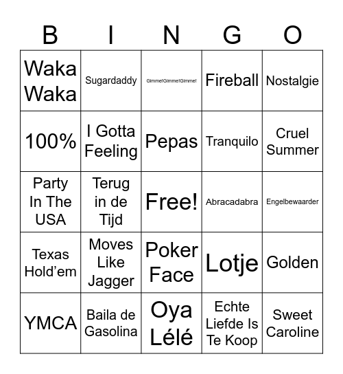 NILI'S BINGO Card