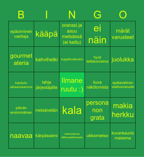 Vaellus Bingo Card