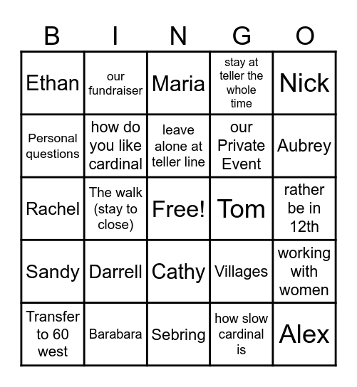 Weekend with Makal Bingo Card