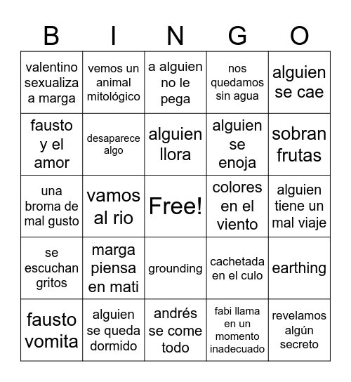 Octubre en Tanti Bingo Card