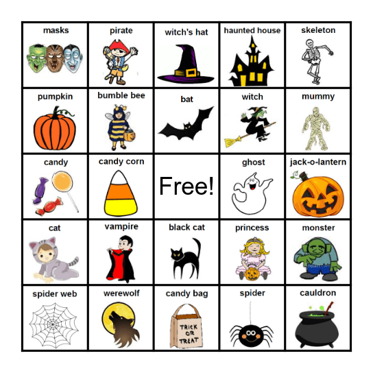 Halloween BINGO! Bingo Card