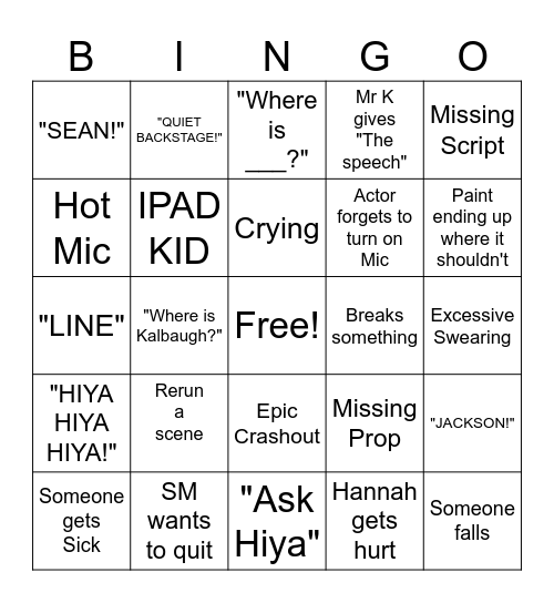 LHS Tech Week Bingo Card Bingo Card