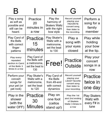 Thanksgiving Break Practice Bingo 3rd Period Bingo Card