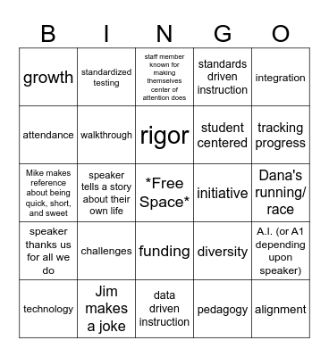 PD Bingo 2025 Bingo Card
