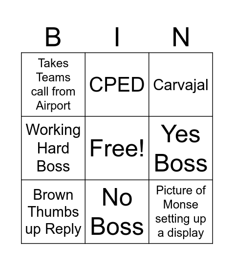 Monse Bingo Card