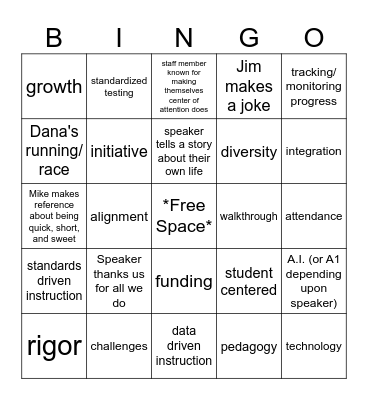 PD Bingo 2025 Bingo Card