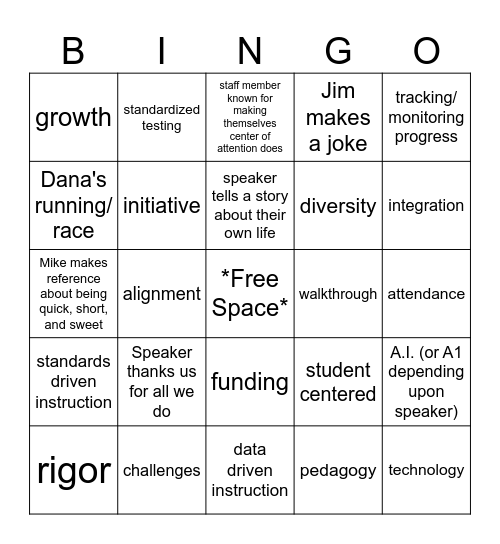 PD Bingo 2025 Bingo Card