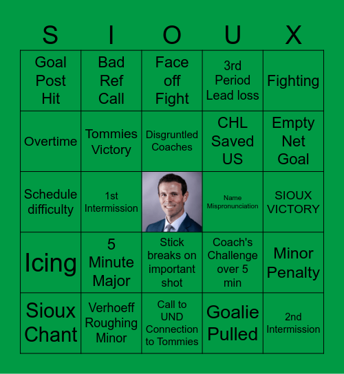 Sioux Tommie Bingo Card