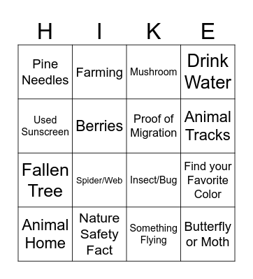 Autumn Bingo Card